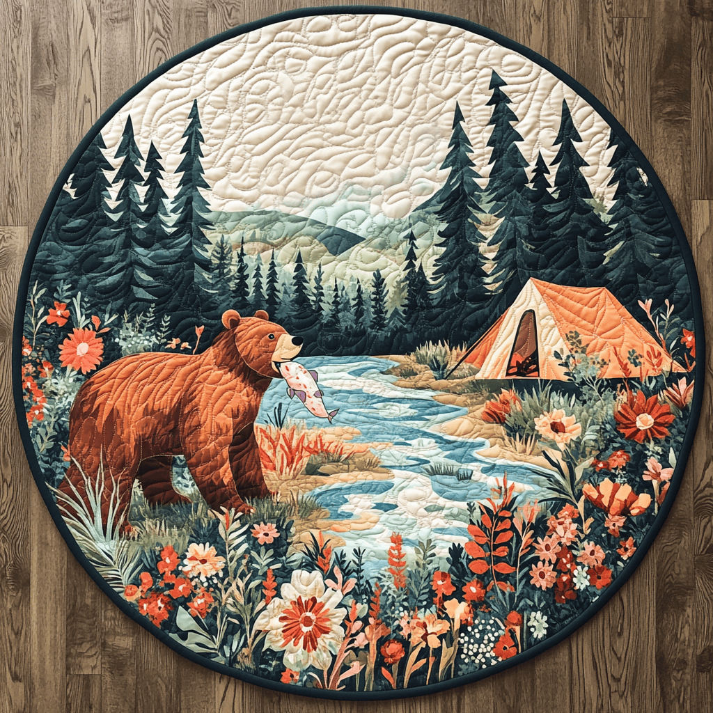 Timber Trail Quilted Round Mat NCU0VH4866