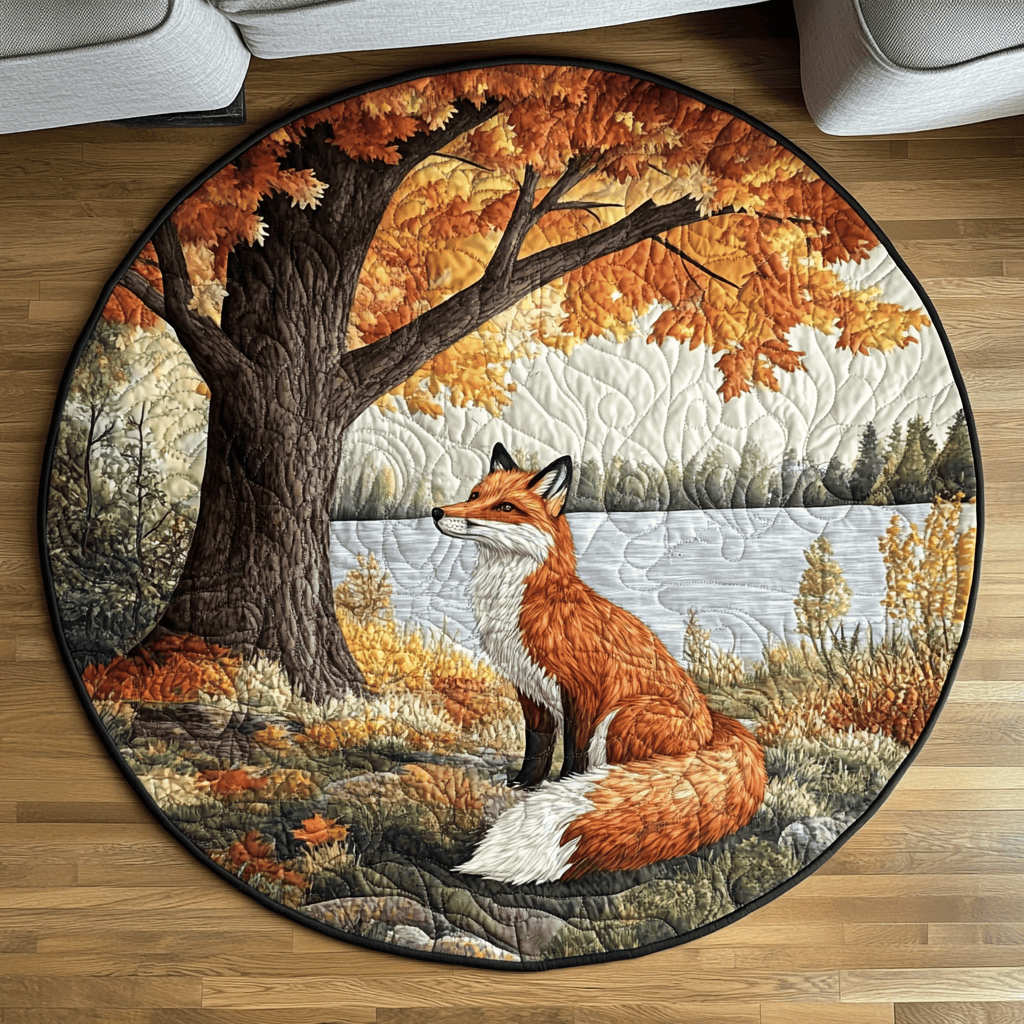 Forest Charm Quilted Round Mat NCU0VH4883