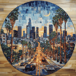 Urban California Quilted Round Mat NCU0DV5195