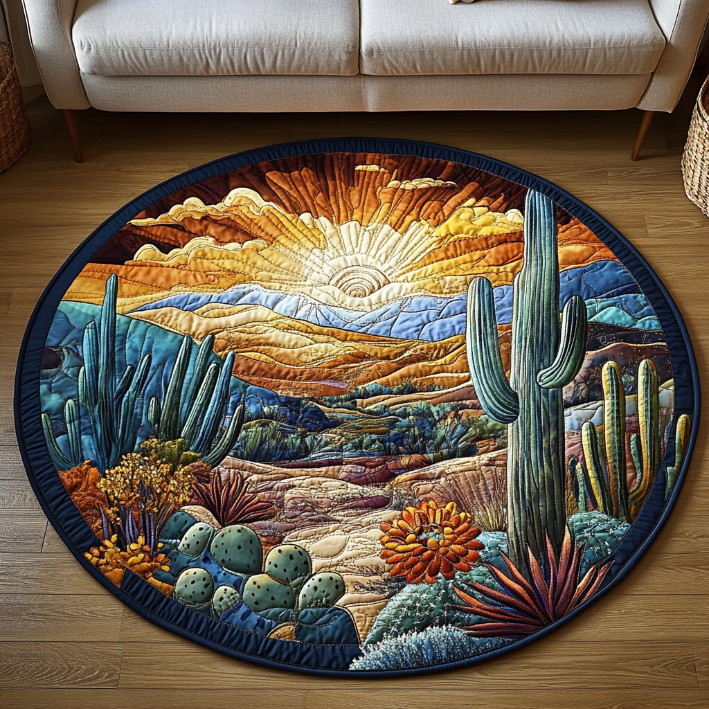 Wild Desert Beauty Quilted Round Mat NCU0DV5108