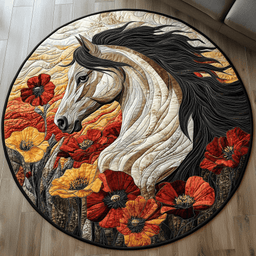 Horse Riding Quilted Round Mat NCU0DV5262