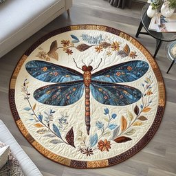 Dragonfly Glade Quilted Round Mat NCU0PT6512