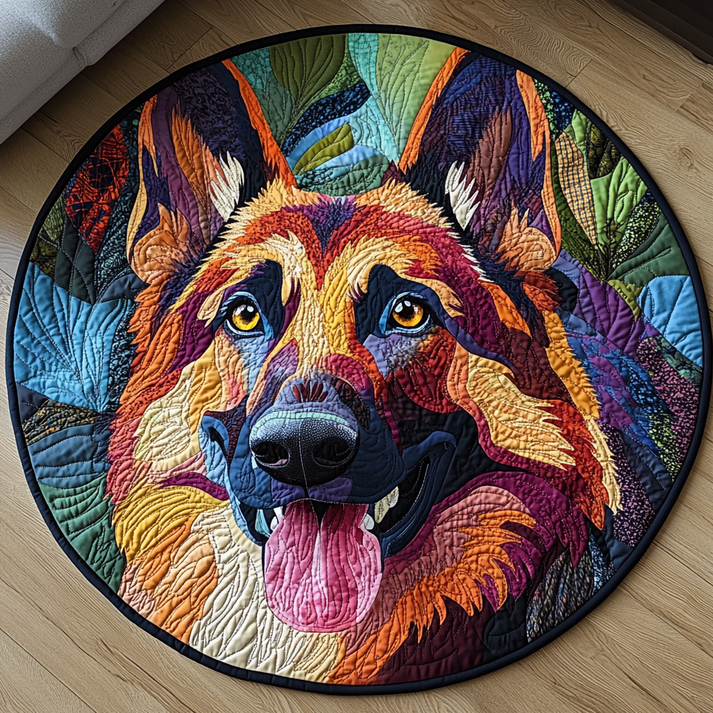 Braveheart Pup Quilted Round Mat NCU0DV4375