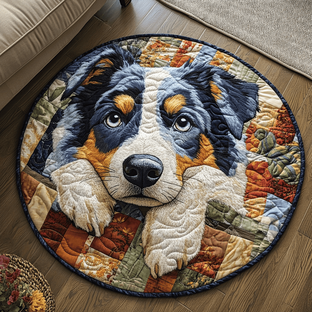 Wagging Down Under Quilted Round Mat NCU0DV4380