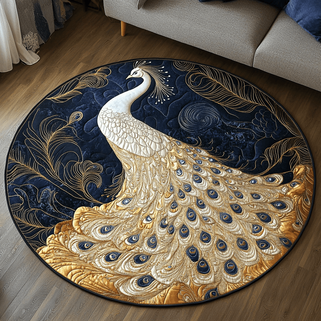 Peacock Pride Quilted Round Mat NCU0DK5406