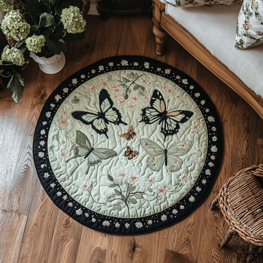 Wings of Spring Quilted Round Mat NCU0DK5818