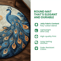 Leaf Bliss Quilted Round Mat NCU0DK5853