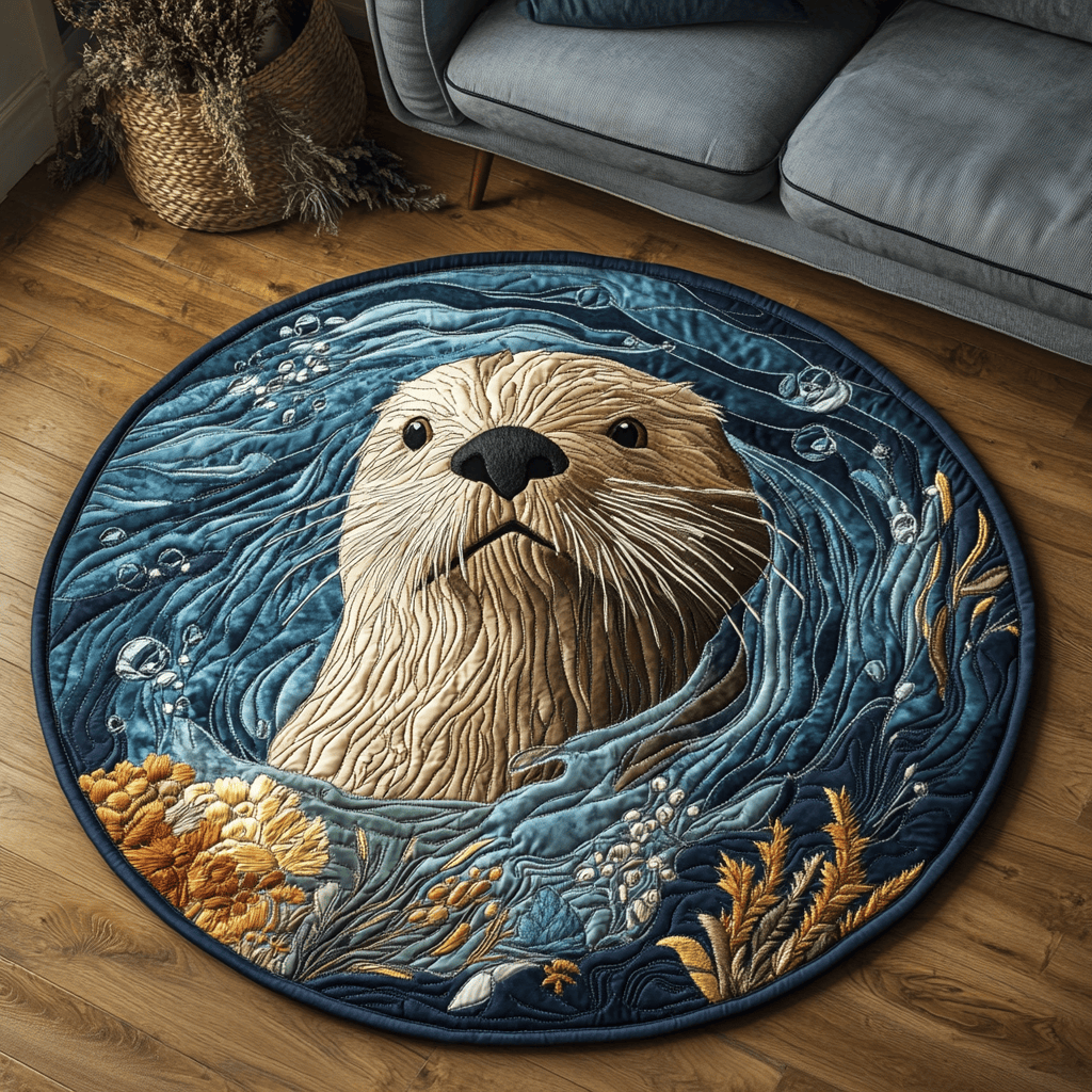 Otter Joy Quilted Round Mat NCU0DK5897