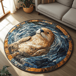 Splash Otter Quilted Round Mat NCU0DK5898