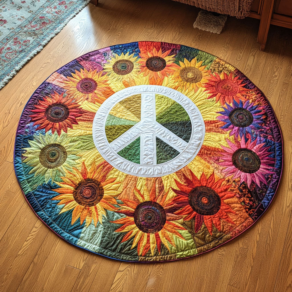Sunflower Harmony Quilted Round Mat NCU0NT5009