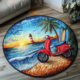 Beach Ride Quilted Round Mat NCU0NT5565