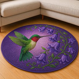 Vibrant Hummingbird Quilted Round Mat NCU0NT5588