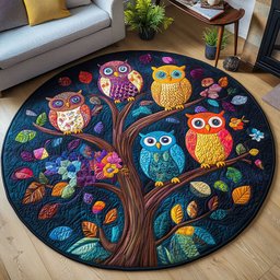 Owl Whisperers Quilted Round Mat NCU0PT5852