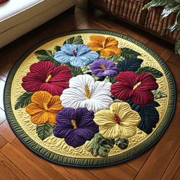 Tropical Hibiscus Dreams Quilted Round Mat NCU0DV4600