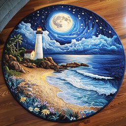 Moonlit Shore Quilted Round Mat NCU0NT5467
