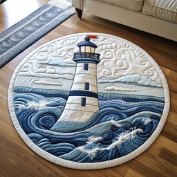 Gentle Lighthouse Quilted Round Mat NCU0NT5465