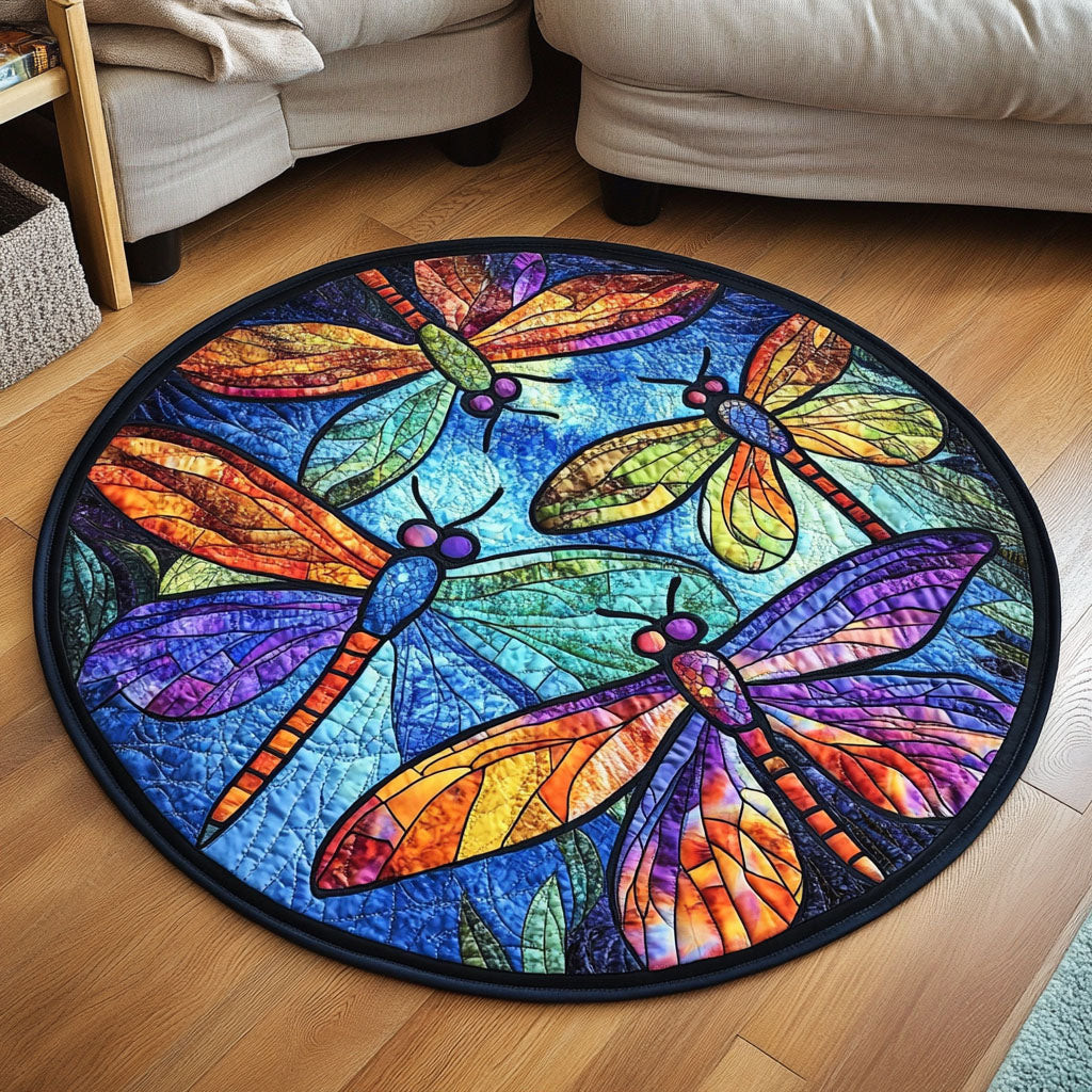 Stained Light Quilted Round Mat NCU0NT5053