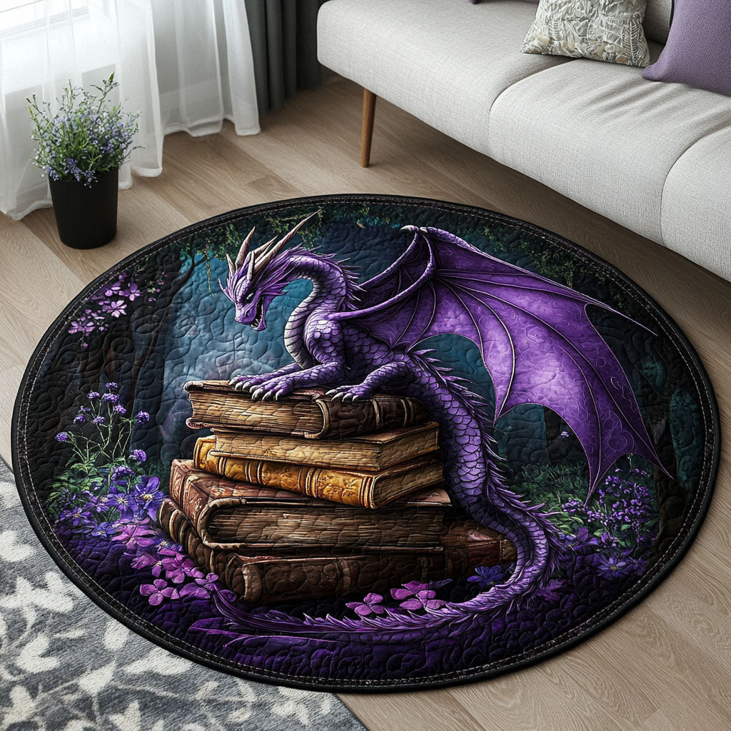 The Flaming Tome Quilted Round Mat NCU0PT5594