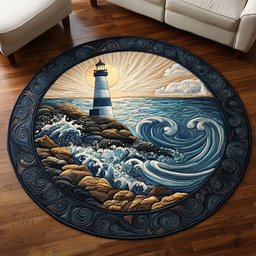 Midnight Beacon Quilted Round Mat NCU0NT5466
