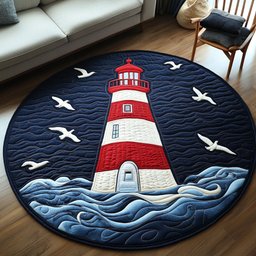 Stormy Path Quilted Round Mat NCU0NT5472