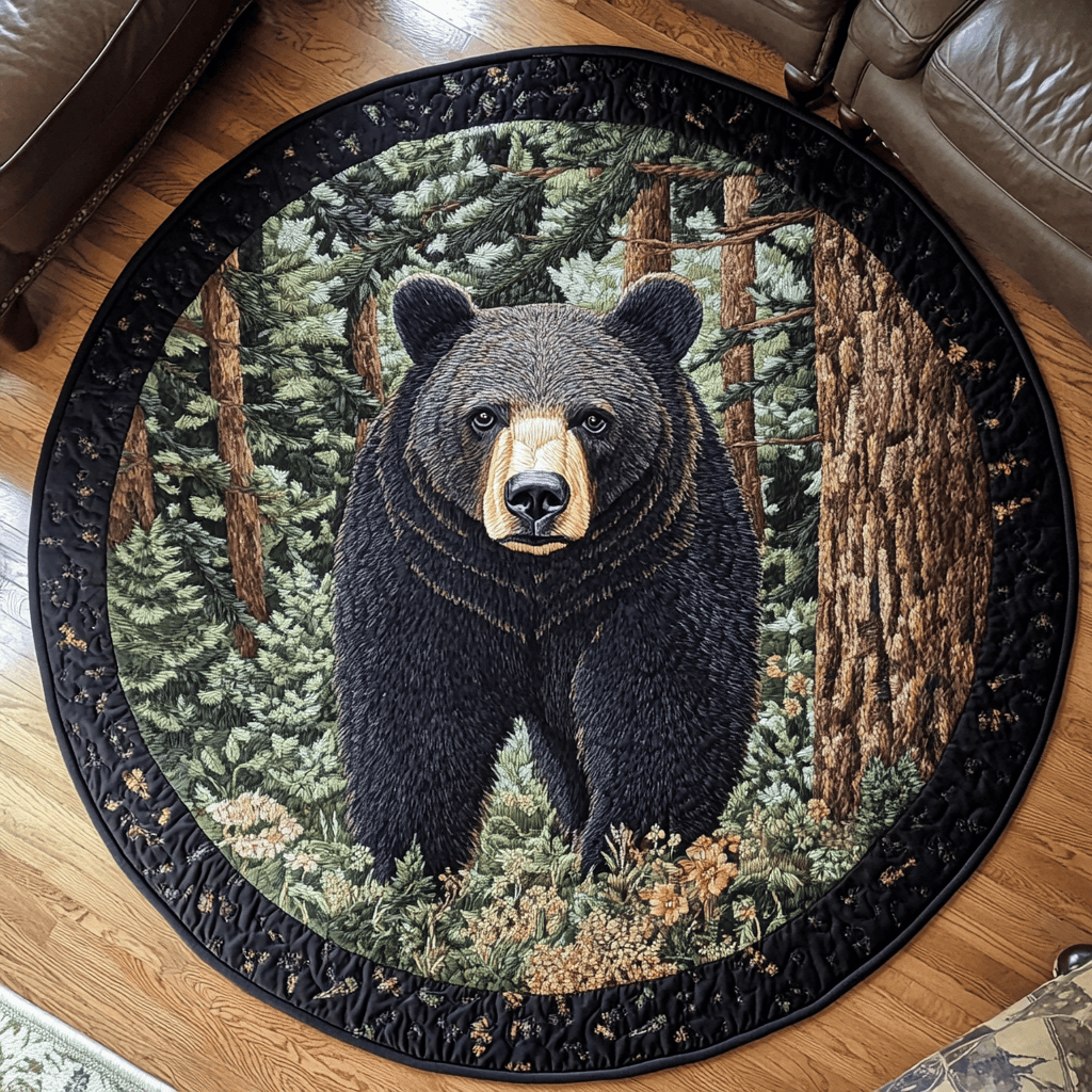 Rugged Wilderness Quilted Round Mat NCU0DK6532