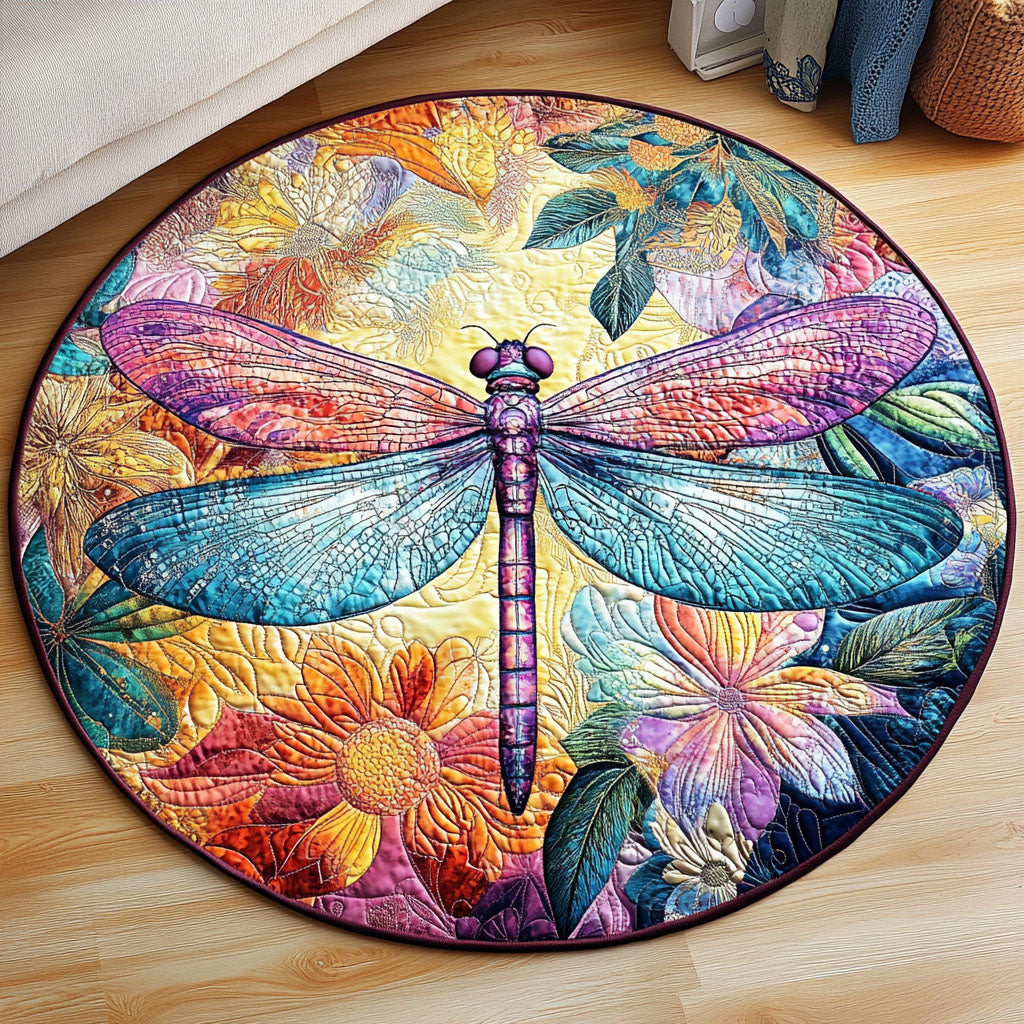 Golden Breeze Quilted Round Mat NCU0NT5046