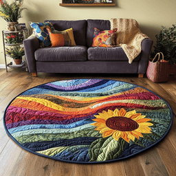 Vibrant Sun Quilted Round Mat NCU0VH3602