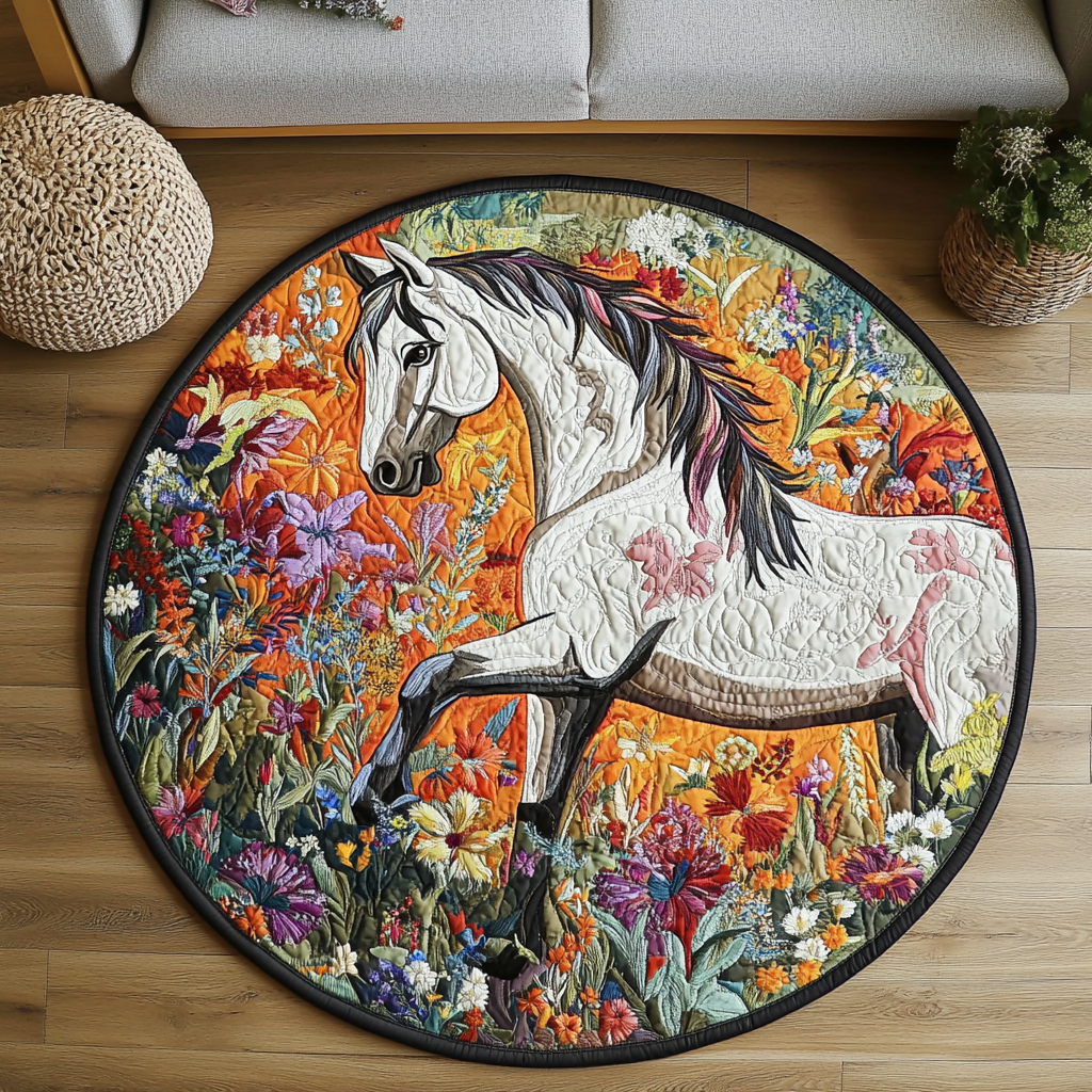 Wild Spots Quilted Round Mat NCU0DK6636