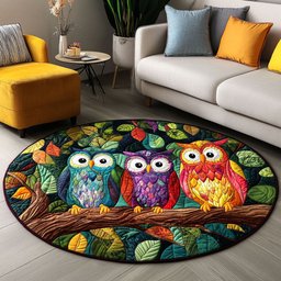 Watchful Souls Quilted Round Mat NCU0PT5861