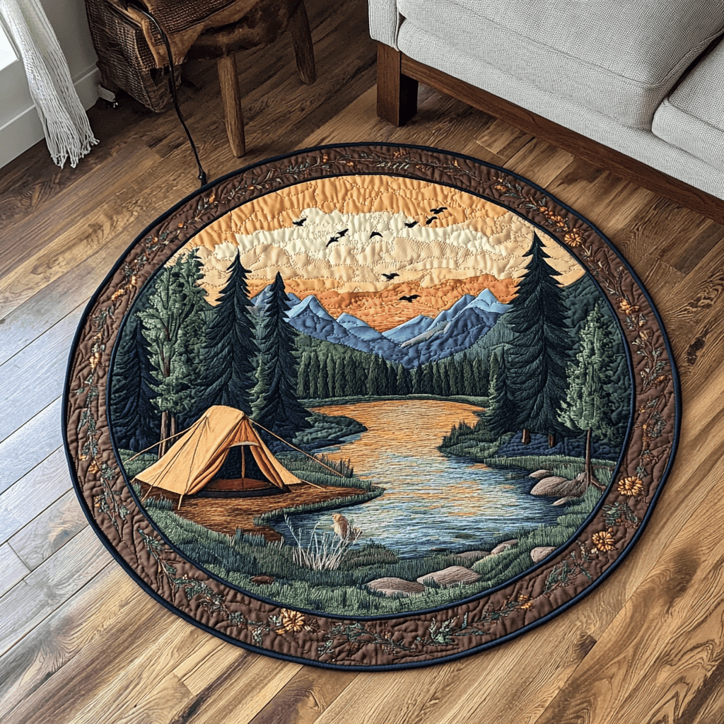 Starry Escape Quilted Round Mat NCU0DK5658