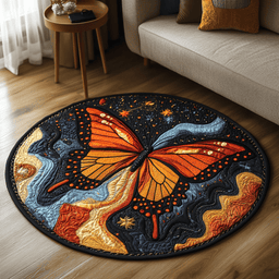 Fluttering Beauty Quilted Round Mat NCU0DK5814