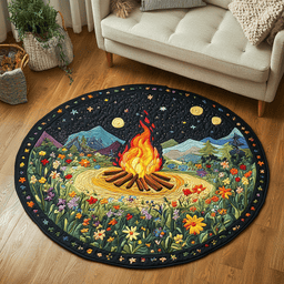 Flickering Flames Quilted Round Mat NCU0DK5617