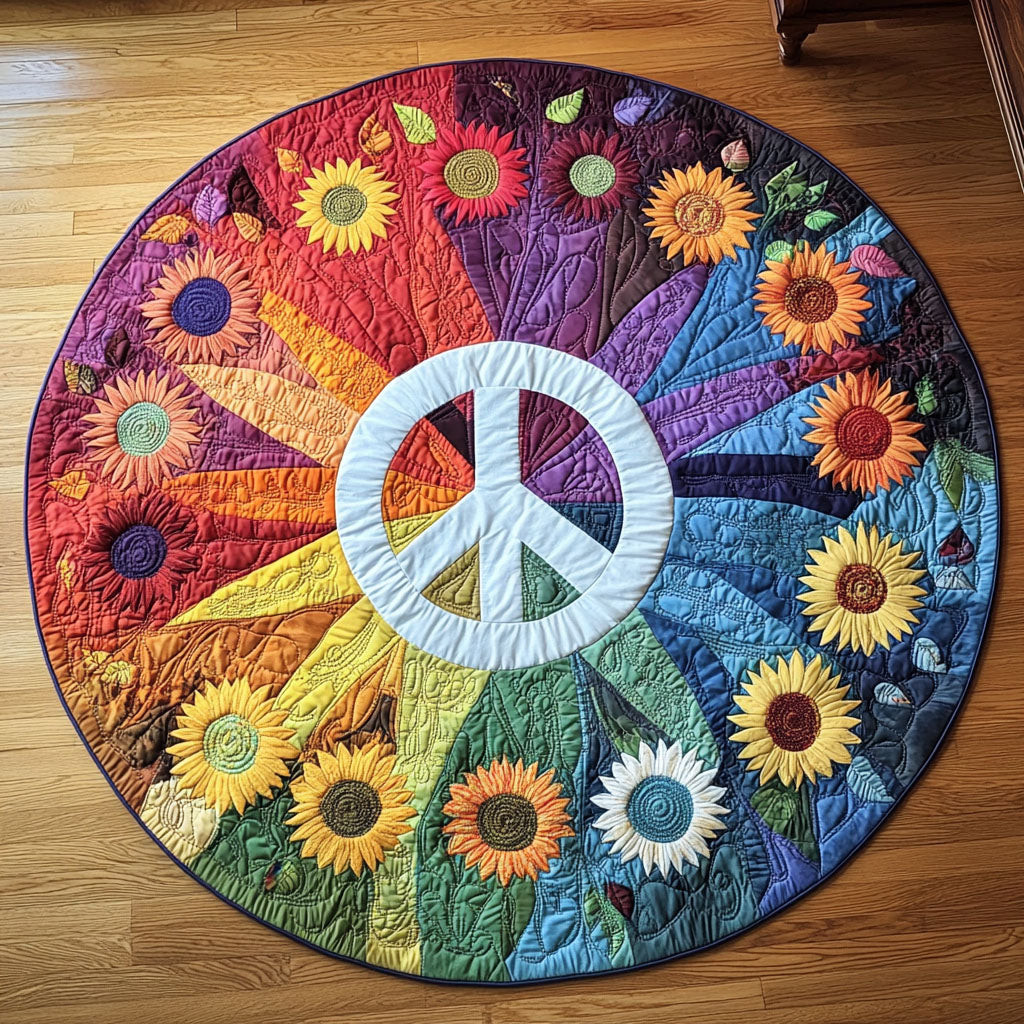 Peaceful Rays Quilted Round Mat NCU0NT5006