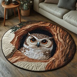 Twilight Feathers Quilted Round Mat NCU0PT4802