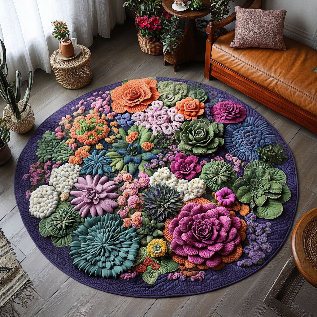 Cactus Medley Quilted Round Mat NCU0PT4977