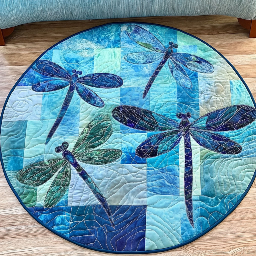 Ocean Flutter Quilted Round Mat NCU0NT5050