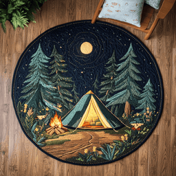 Campfire Nights Quilted Round Mat NCU0DK5657