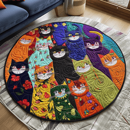 Paws Whimsy Quilted Round Mat NCU0DV4221