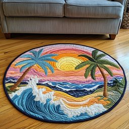 Seashell Dreams Quilted Round Mat NCU0NT5569