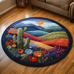 Desert Bloom Quilted Round Mat NCU0DV4106