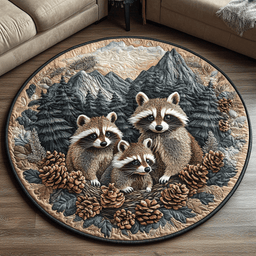 Woodland Bandit Quilted Round Mat NCU0DV4100