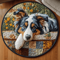 Blue Merle Dreams Quilted Round Mat NCU0DV4377