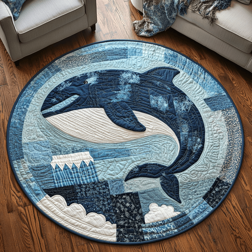 Nebula Whale Quilted Round Mat NCU0VH4209