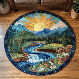 Tranquil Flow Quilted Round Mat NCU0DK5454