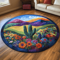 Prickly Paradise Quilted Round Mat NCU0DV4107