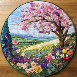 Spring Harmony Quilted Round Mat NCU0VL1351