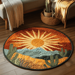 Desert Bloom Quilted Round Mat NCU0VH3037