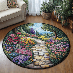 Pathway to Paradise Quilted Round Mat NCU0VL1355