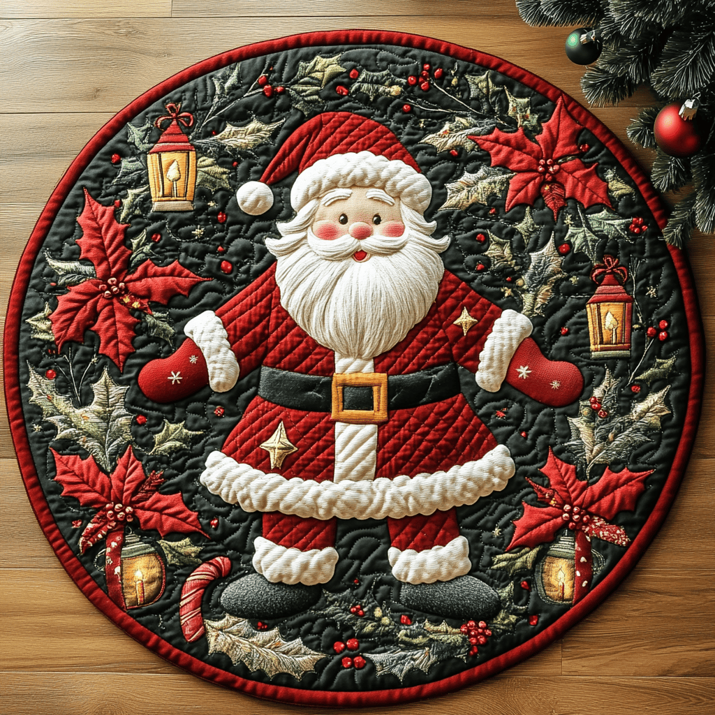 Santa Nights Quilted Round Mat NCU0DV1017