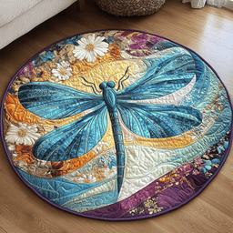 Enchanted Breeze Dragonfly Quilted Round Mat NCU0VL1340